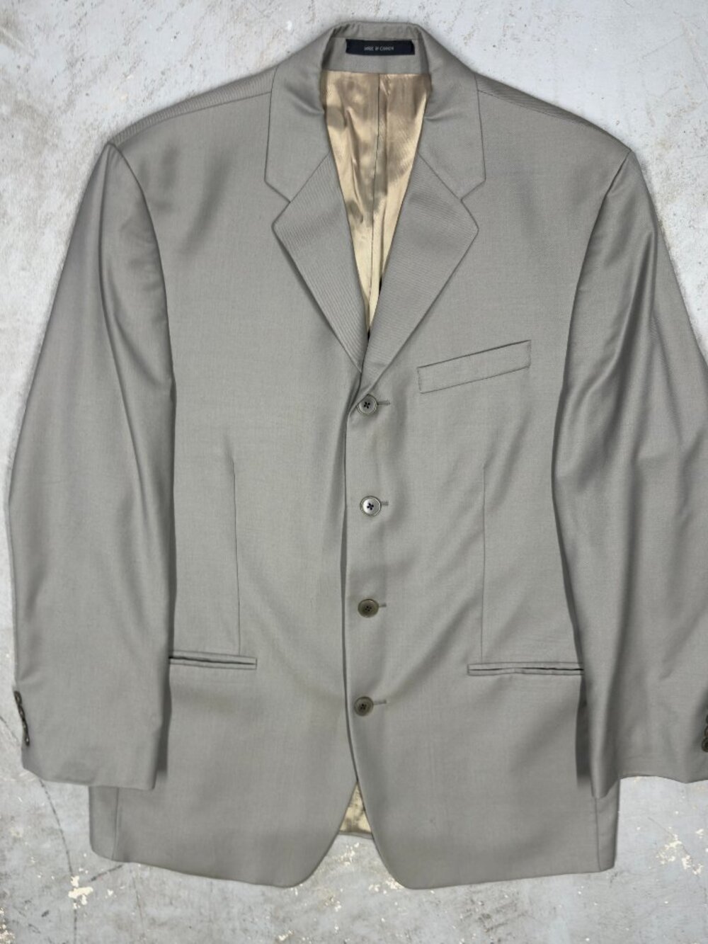 DKNY Blazer Vitale Barberis Canonico Wool Sport Coat Beige 4btn 40R